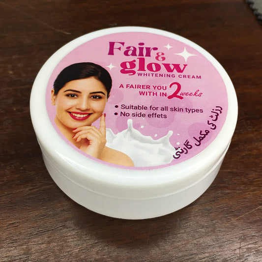 Fair & Glow Whitening Cream by Nobel Organics – 100% results in 14 days, suitable for all skin types